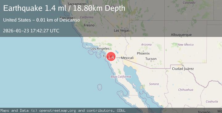 Map of 10 km WSW of Pine Valley, CA