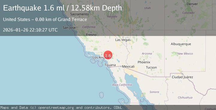 Map of 2 km NE of Grand Terrace, CA
