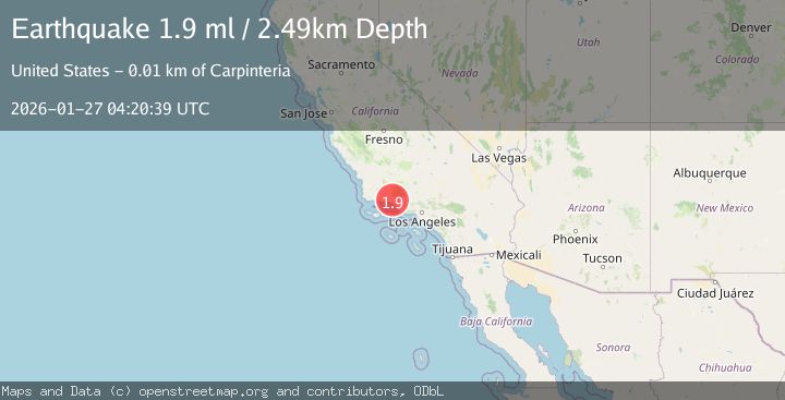 Map of 13 km NE of Carpinteria, CA