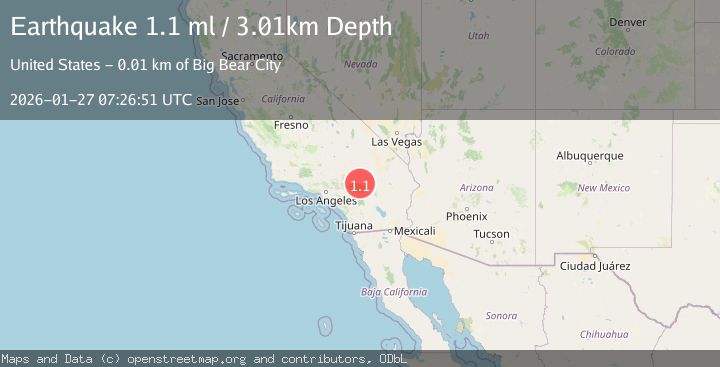 Map of 13 km NE of Big Bear City, CA