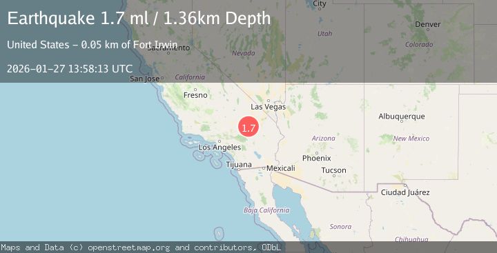 Map of 26 km WNW of Ludlow, CA