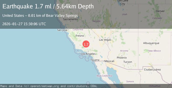 Map of 20 km ENE of Arvin, CA