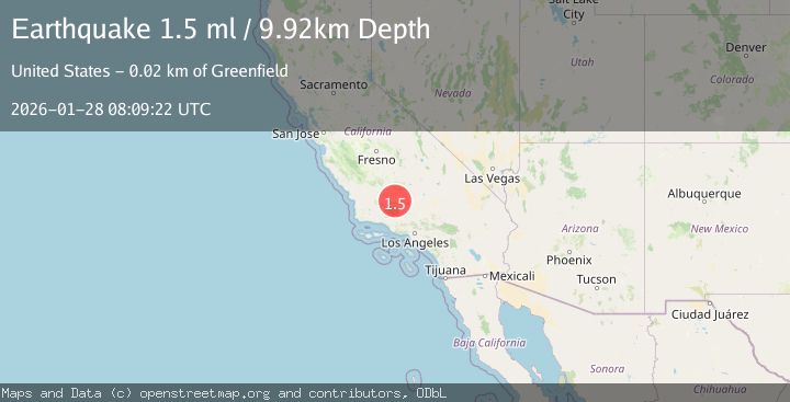 Map of 18 km SSW of Lamont, CA