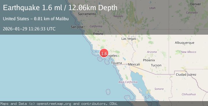 Map of 9 km NW of Malibu, CA