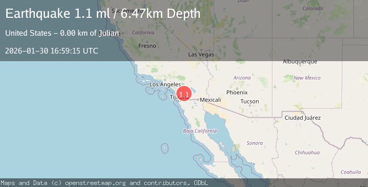 Map of 3 km NW of Julian, CA