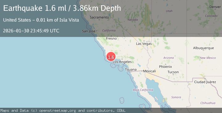 Map of 9 km SE of Isla Vista, CA