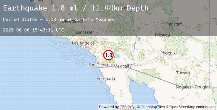 Map of 7 km NNW of Borrego Springs, CA