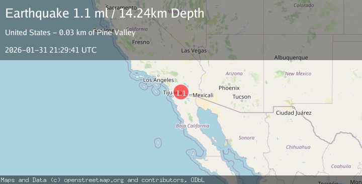 Map of 26 km WNW of Ocotillo, CA