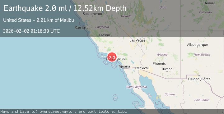 Map of 9 km SE of Malibu, CA