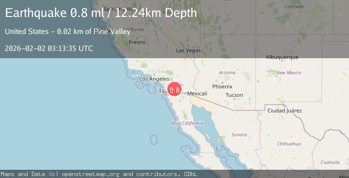 Map of 21 km ESE of Julian, CA
