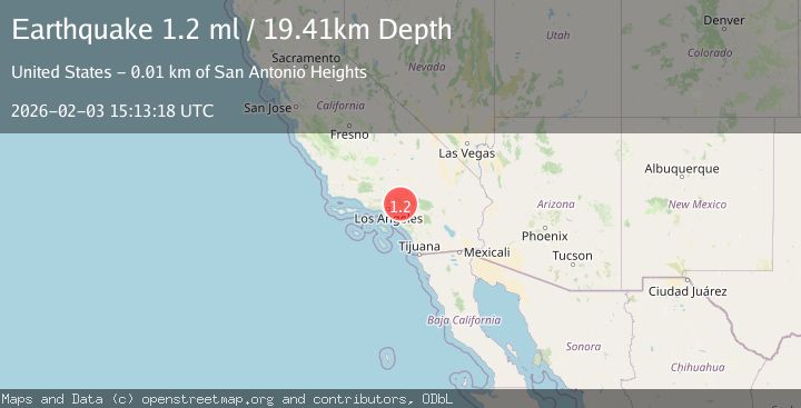 Map of 13 km N of La Verne, CA