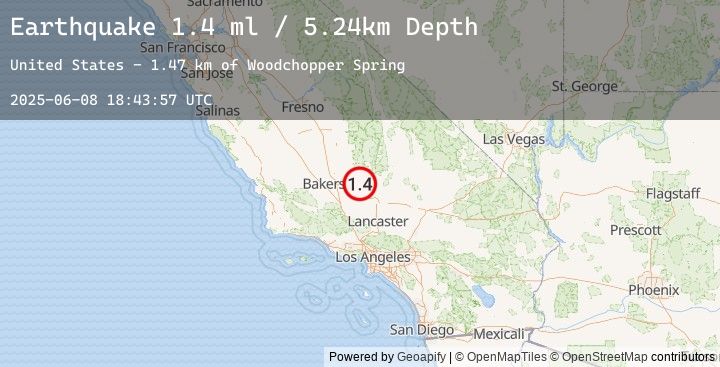 Map of 24 km S of Bodfish, CA