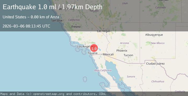 Map of 5 km WSW of Anza, CA