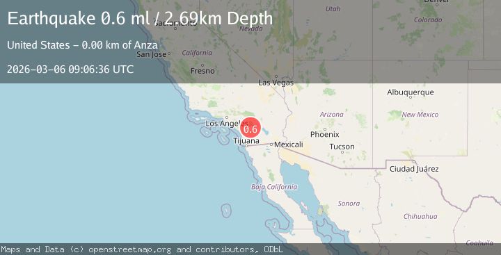 Map of 5 km WSW of Anza, CA