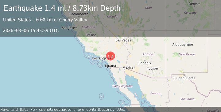 Map of 6 km NNE of Beaumont, CA