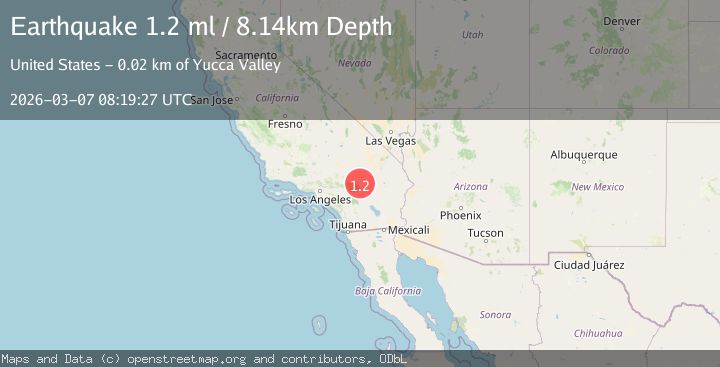 Map of 23 km N of Yucca Valley, CA