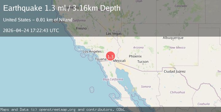Map of 7 km WSW of Niland, CA