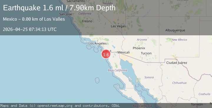 Map of 11 km NE of Rosarito, B.C., MX
