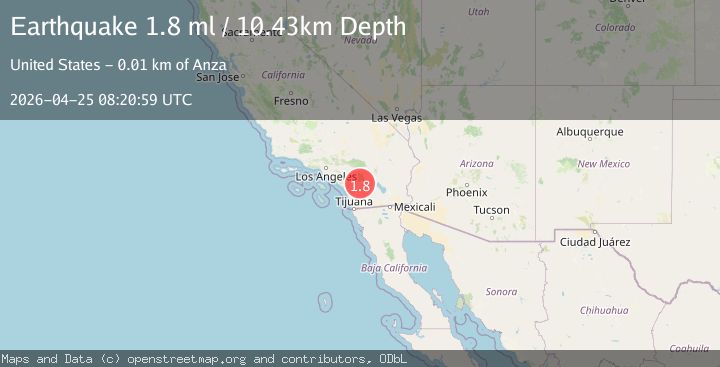 Map of 10 km SW of Anza, CA