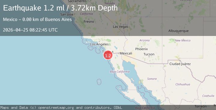 Map of 12 km NE of Rosarito, B.C., MX