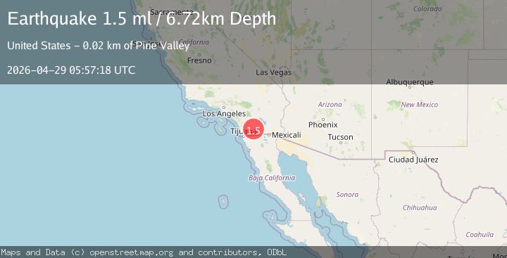 Map of 18 km NE of Pine Valley, CA