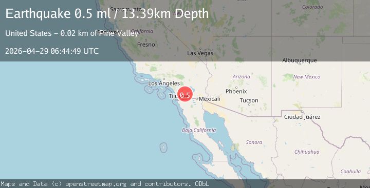 Map of 19 km SE of Julian, CA