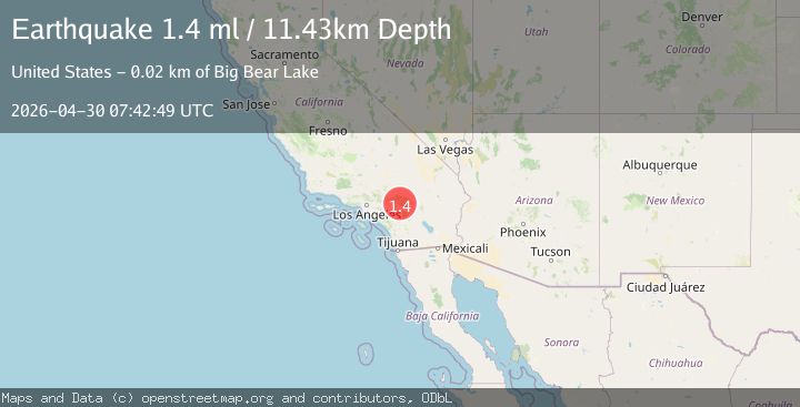 Map of 14 km NE of Yucaipa, CA