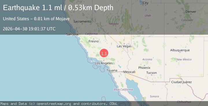 Map of 6 km SSW of Mojave, CA