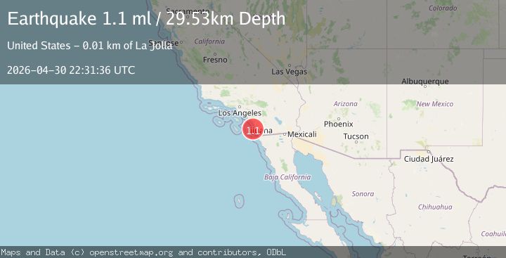 Map of 14 km WNW of La Jolla, CA