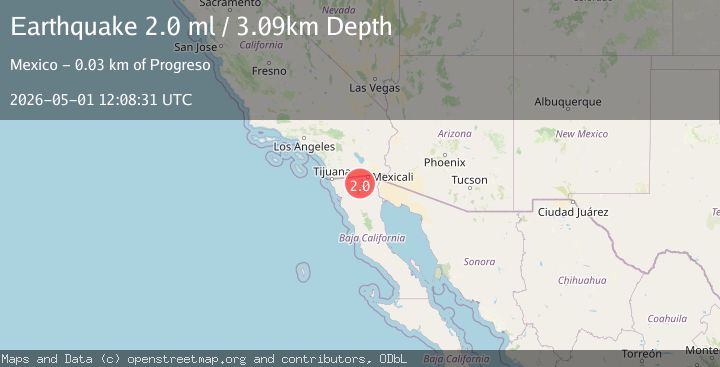 Map of 27 km SW of Progreso, B.C., MX