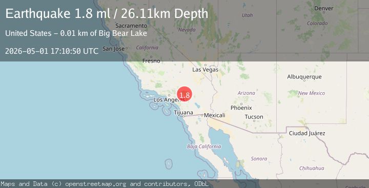 Map of 11 km S of Big Bear Lake, CA