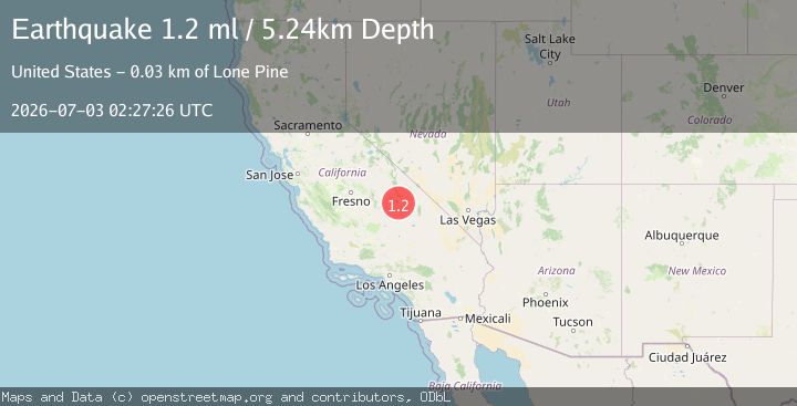 Map of 16 km NE of Olancha, CA