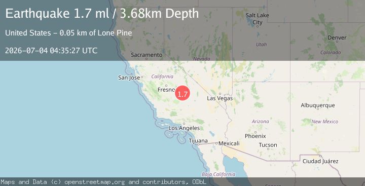 Map of 32 km W of Olancha, CA