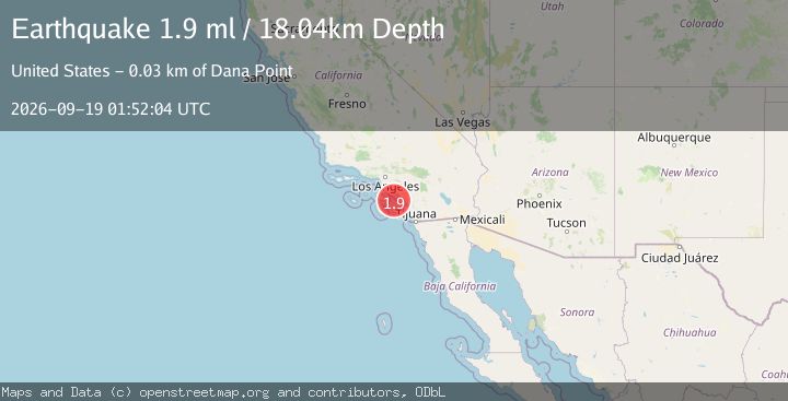 Map of 30 km SW of Dana Point, CA