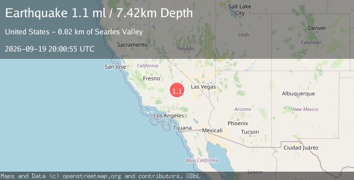 Map of 18 km SSW of Searles Valley, CA