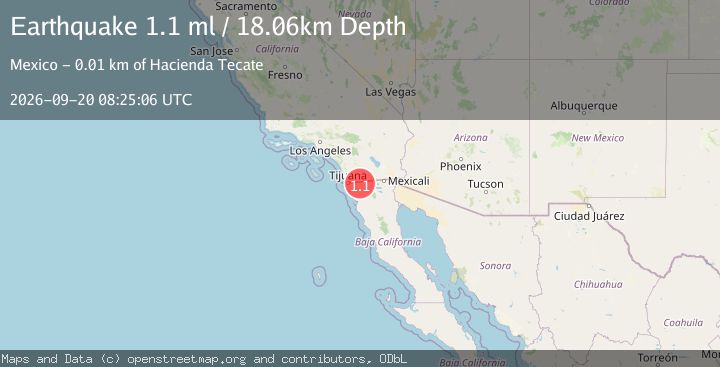 Map of 9 km S of Campo, CA