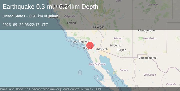 Map of 11 km NE of Julian, CA