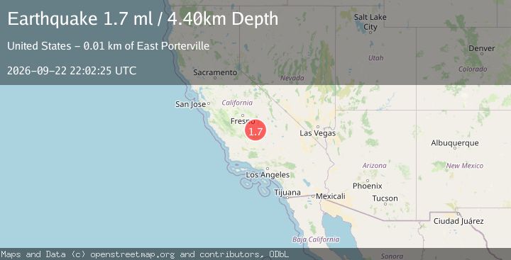 Map of 8 km SE of Porterville, CA