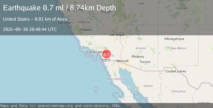 Map of 8 km SSW of Anza, CA