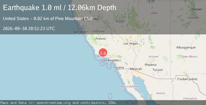 Map of 24 km SW of Pine Mountain Club, CA