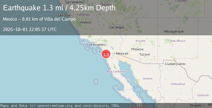 Map of 9 km W of Tecate, B.C., MX