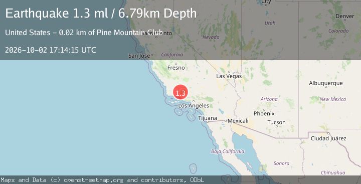 Map of 24 km WSW of Pine Mountain Club, CA