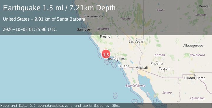Map of 10 km SSE of Santa Barbara, CA
