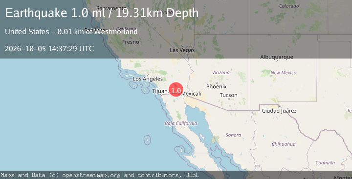 Map of 13 km SSW of Westmorland, CA