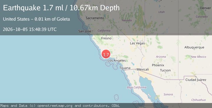 Map of 11 km N of Goleta, CA