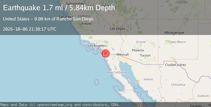Map of 3 km ENE of Rancho San Diego, CA
