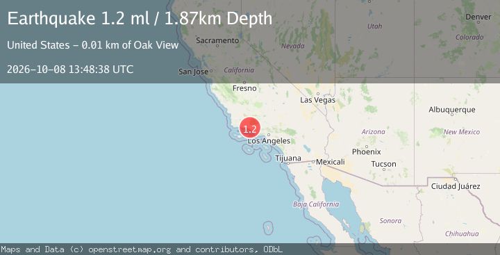 Map of 11 km ENE of Carpinteria, CA