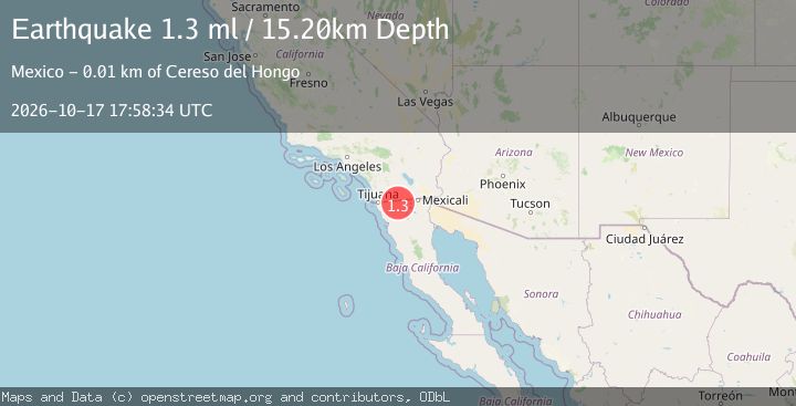 Map of 26 km ESE of Campo, CA