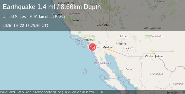 Map of 6 km SE of La Presa, CA
