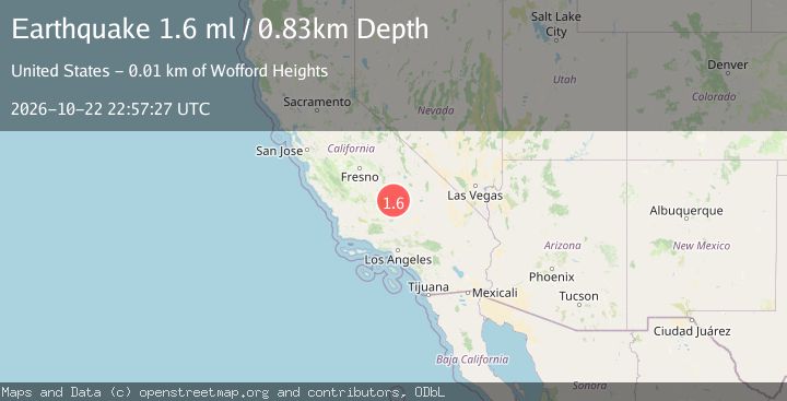 Map of 6 km ESE of Wofford Heights, CA